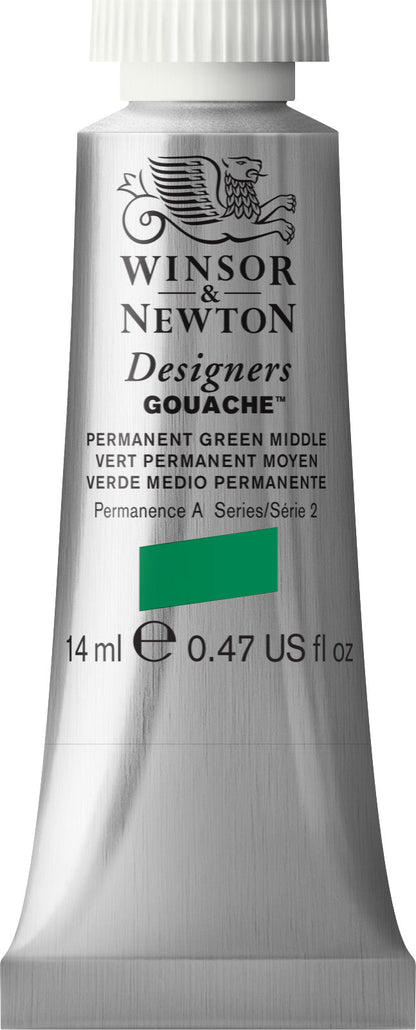 GOUACHE W/N PERM MIDDLE GREEN S2 14ML