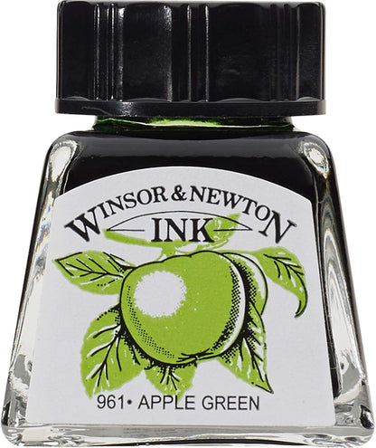INK W&N DRAWING APPLE GREEN 14ML 011