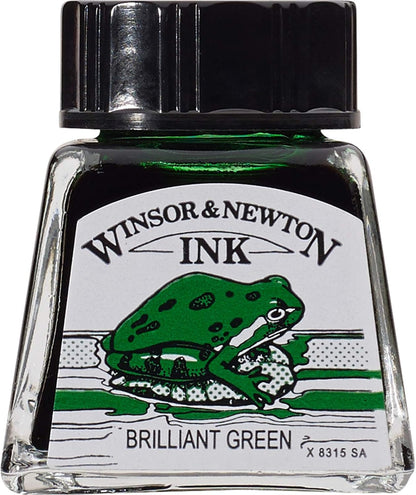 INK W&N DRAWING BRILLIANT GREEN 14ML 046