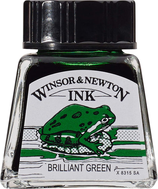 INK W&N DRAWING BRILLIANT GREEN 14ML 046