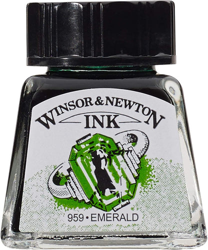INK W&N DRAWING EMERALD 14ML 235