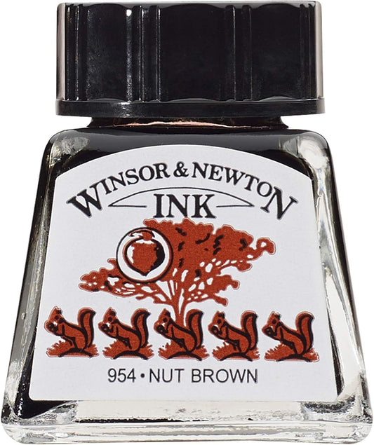 INK W&N DRAWING NUT BROWN 14ML 441