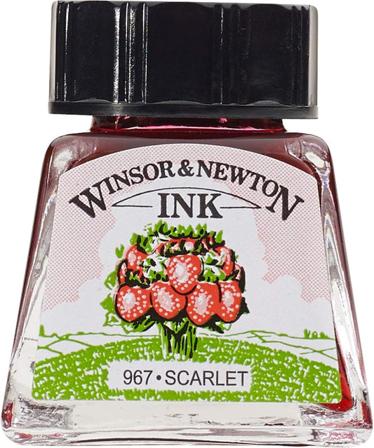 INK W&N DRAWING SCARLET 14ML 601