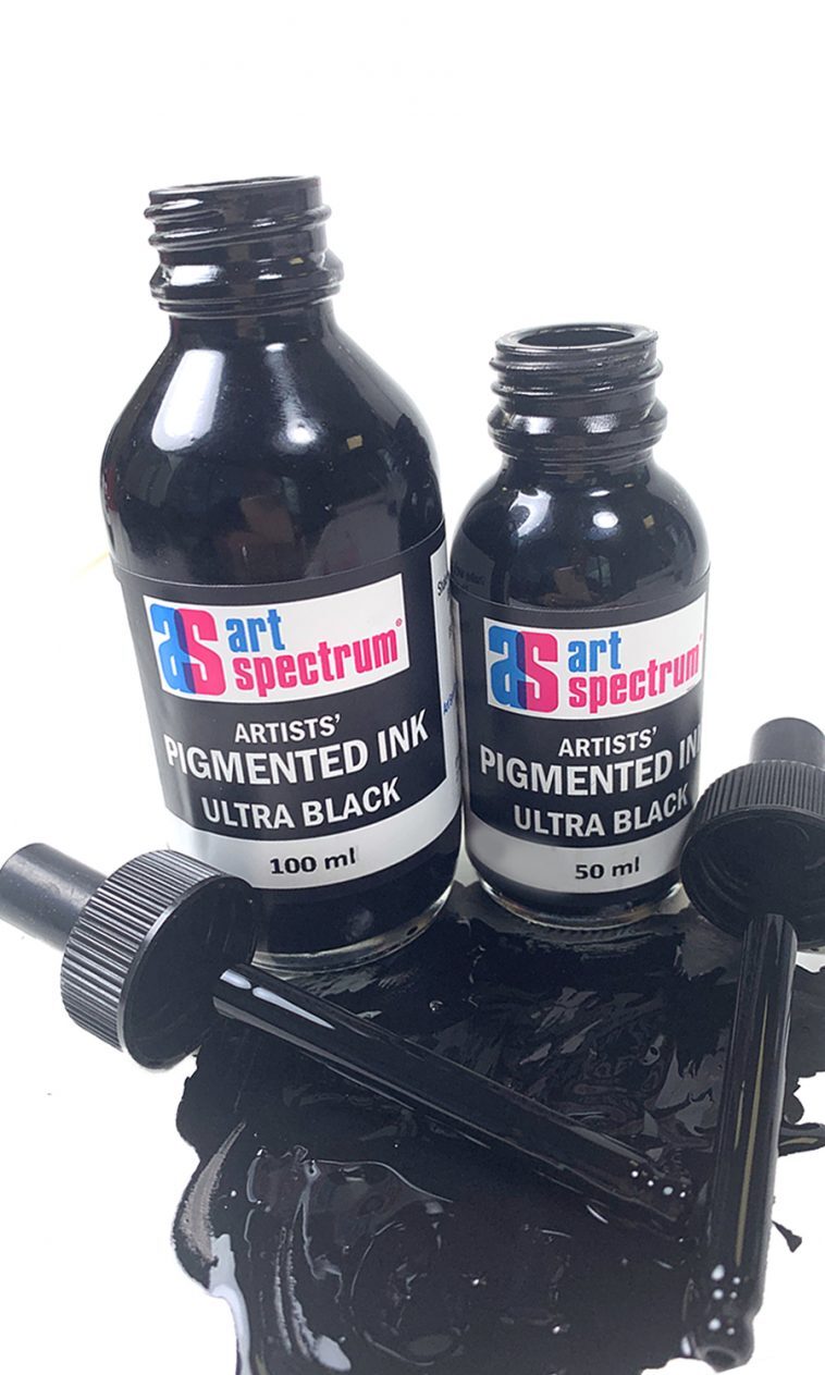 INK AS ACRYL PIGMENTED ULTRA BLACK 50ML
