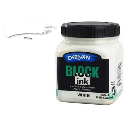 BLOCK PRINT INK DERIVAN WHITE 250ML
